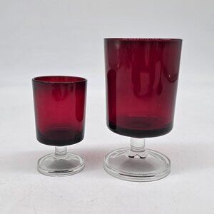 Vintage Cavalier Ruby Red Glass Cocktail Shot Glass Luminarc Arcoroc France